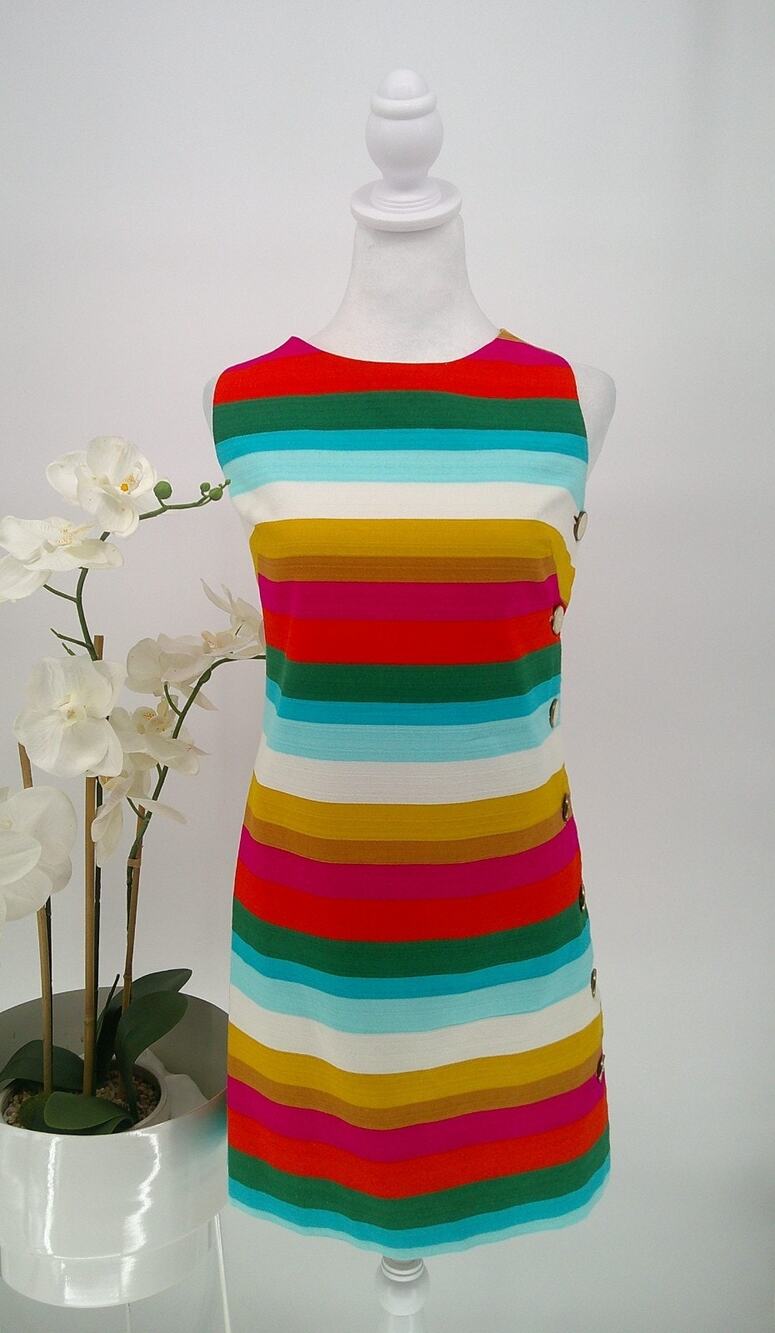 Trina Turk Multi-Color Striped Midi Dress